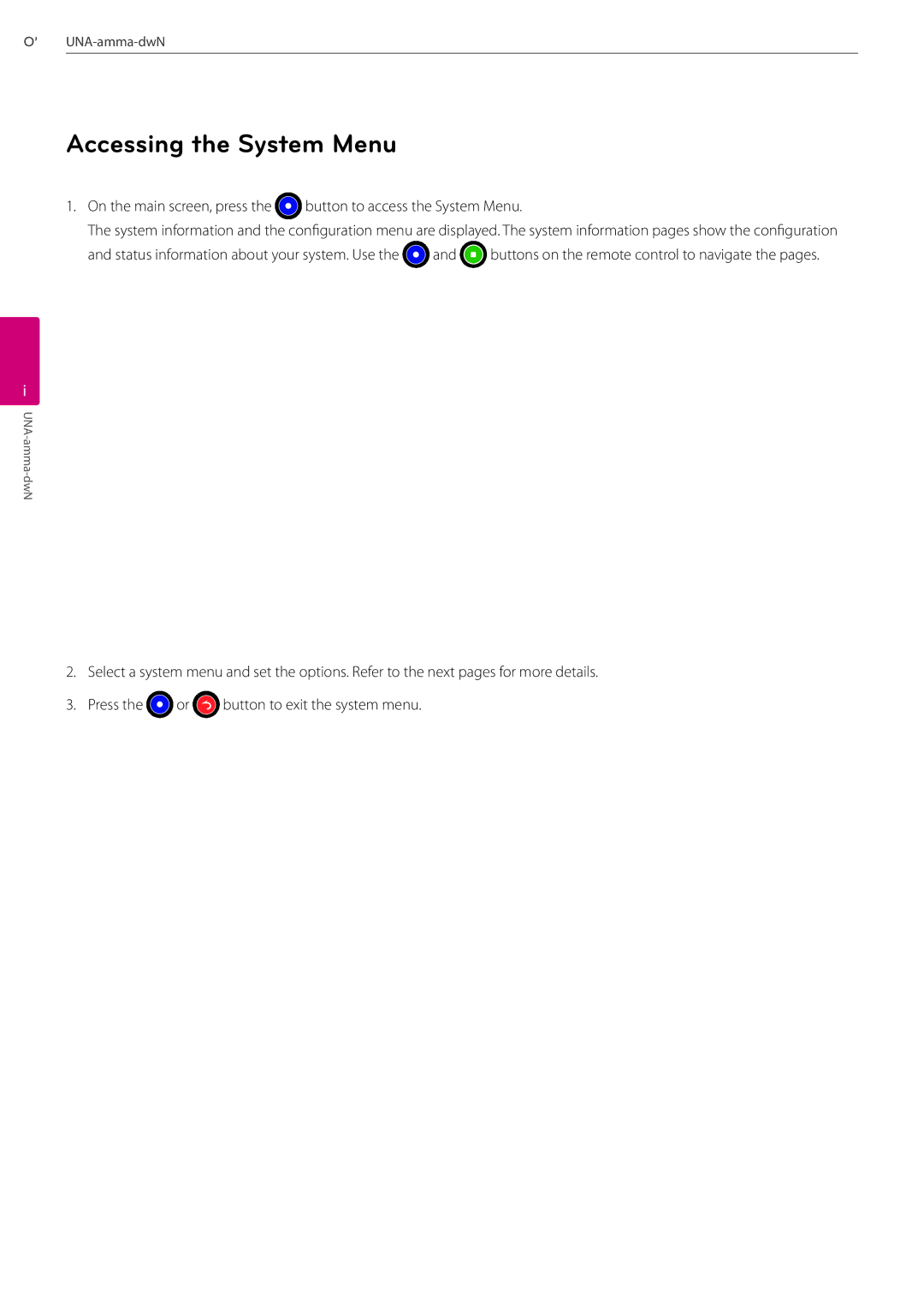 LG Electronics AVS2400 owner manual Accessing the System Menu 