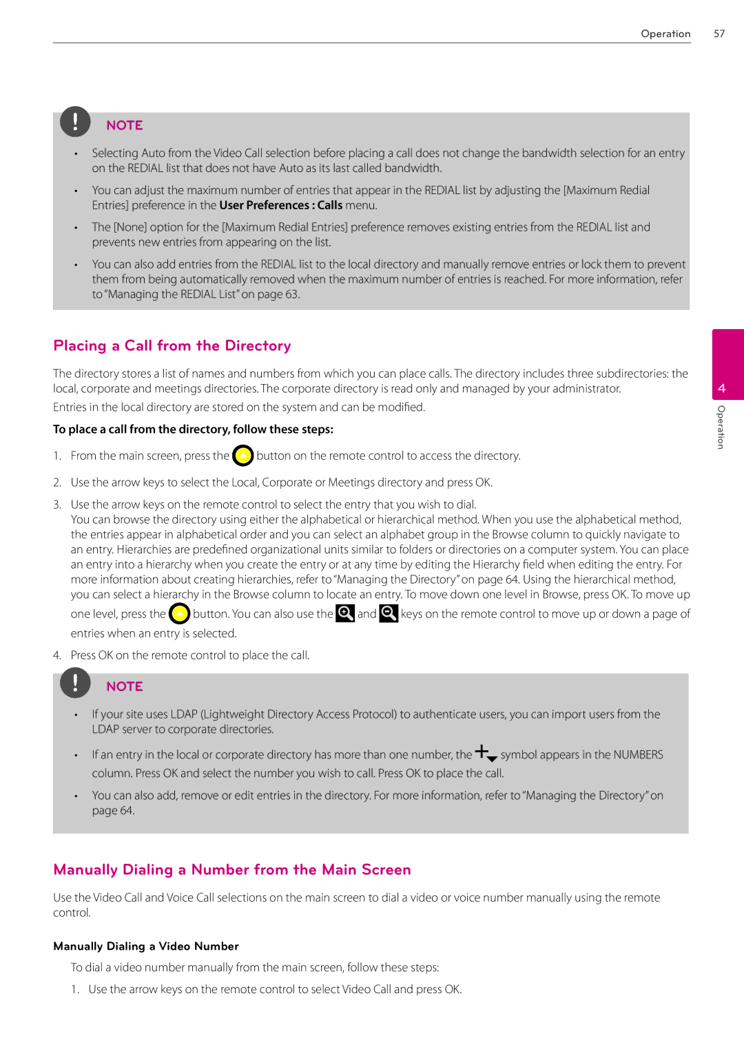 LG Electronics AVS2400 owner manual Placing a Call from the Directory, Manually Dialing a Number from the Main Screen 