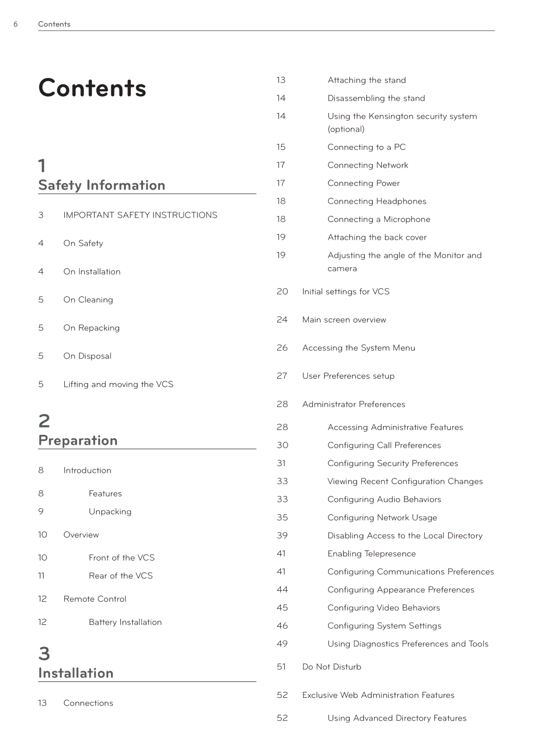 LG Electronics AVS2400 owner manual Contents 