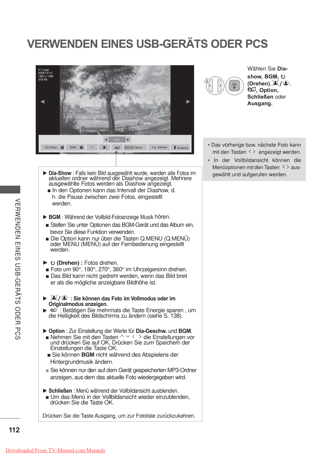 LG Electronics AW-50PG60MS, AW-60PG60MS manual 112, Originalmodus anzeigen 