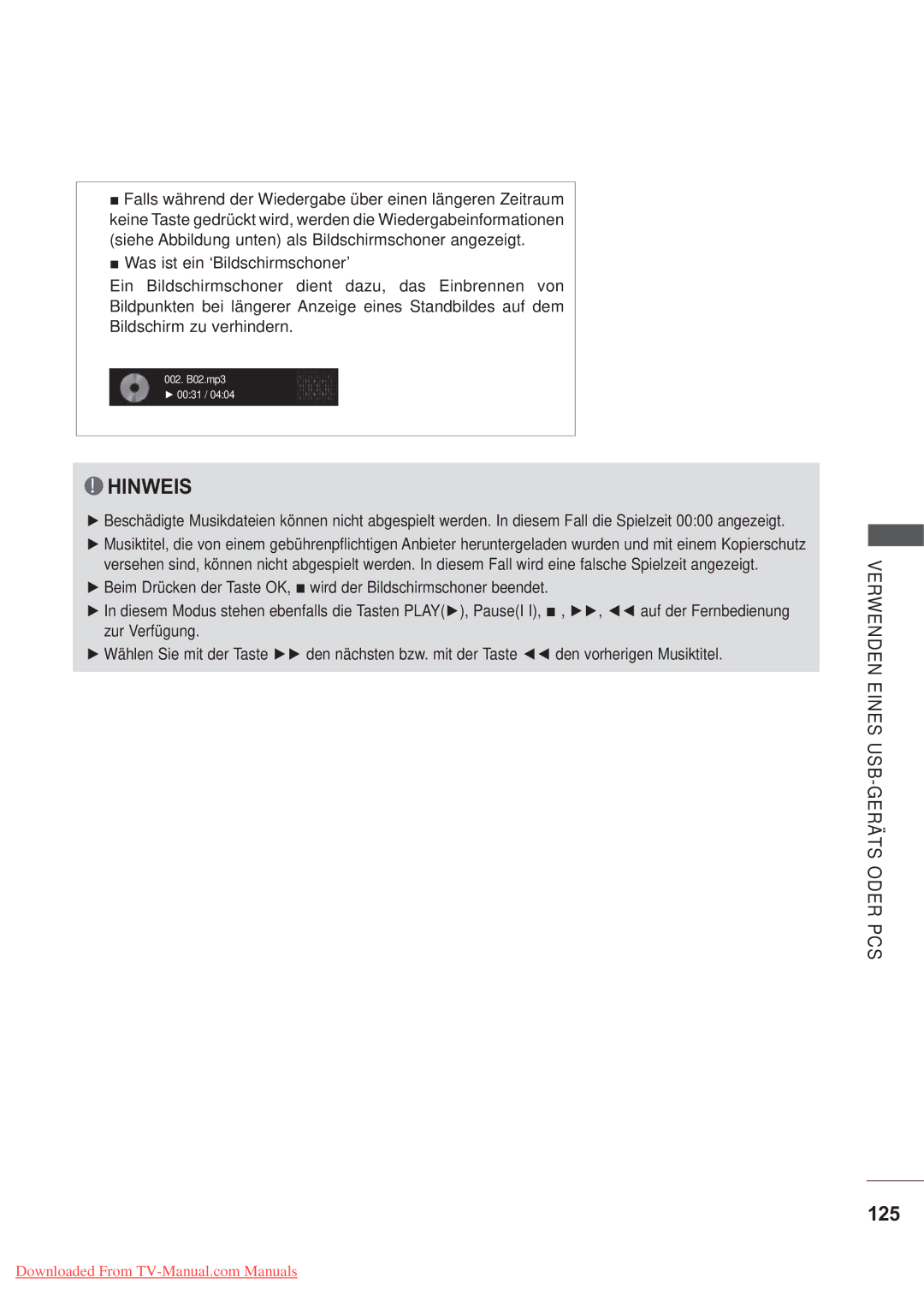 LG Electronics AW-60PG60MS, AW-50PG60MS manual 125 