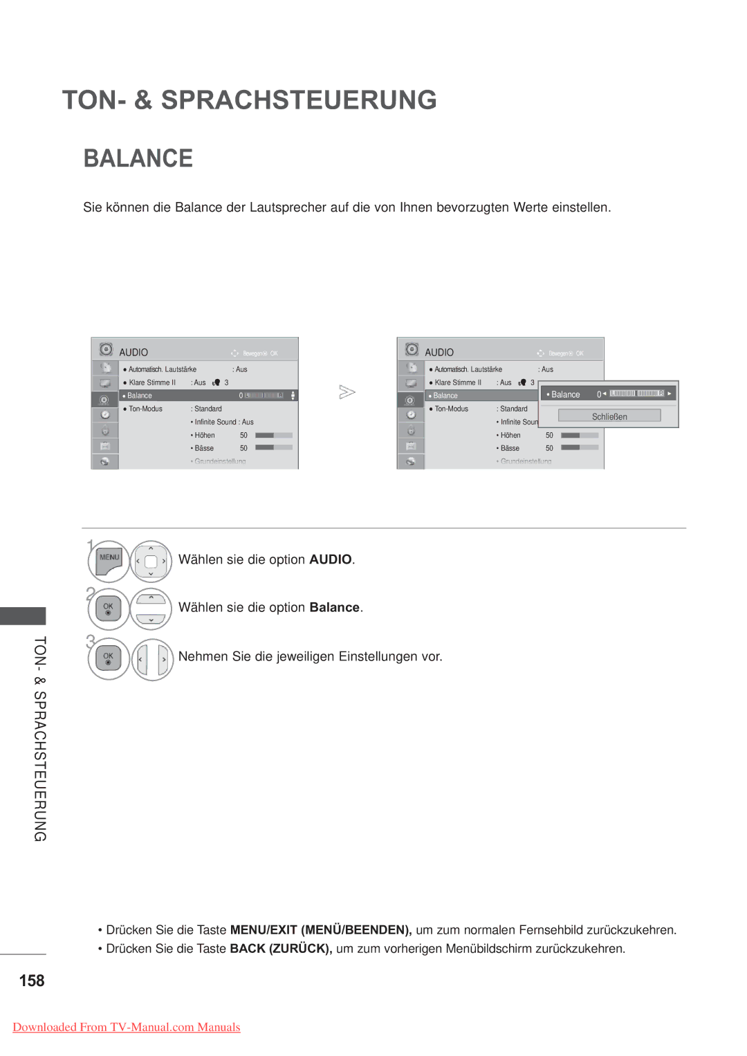 LG Electronics AW-50PG60MS, AW-60PG60MS manual Balance, 158 