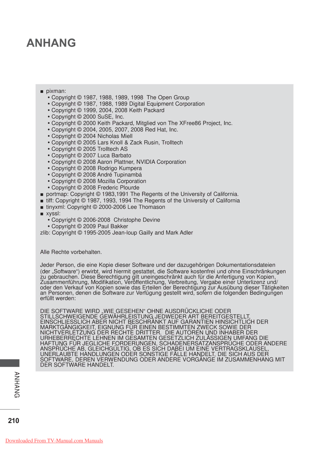 LG Electronics AW-50PG60MS, AW-60PG60MS manual 210 