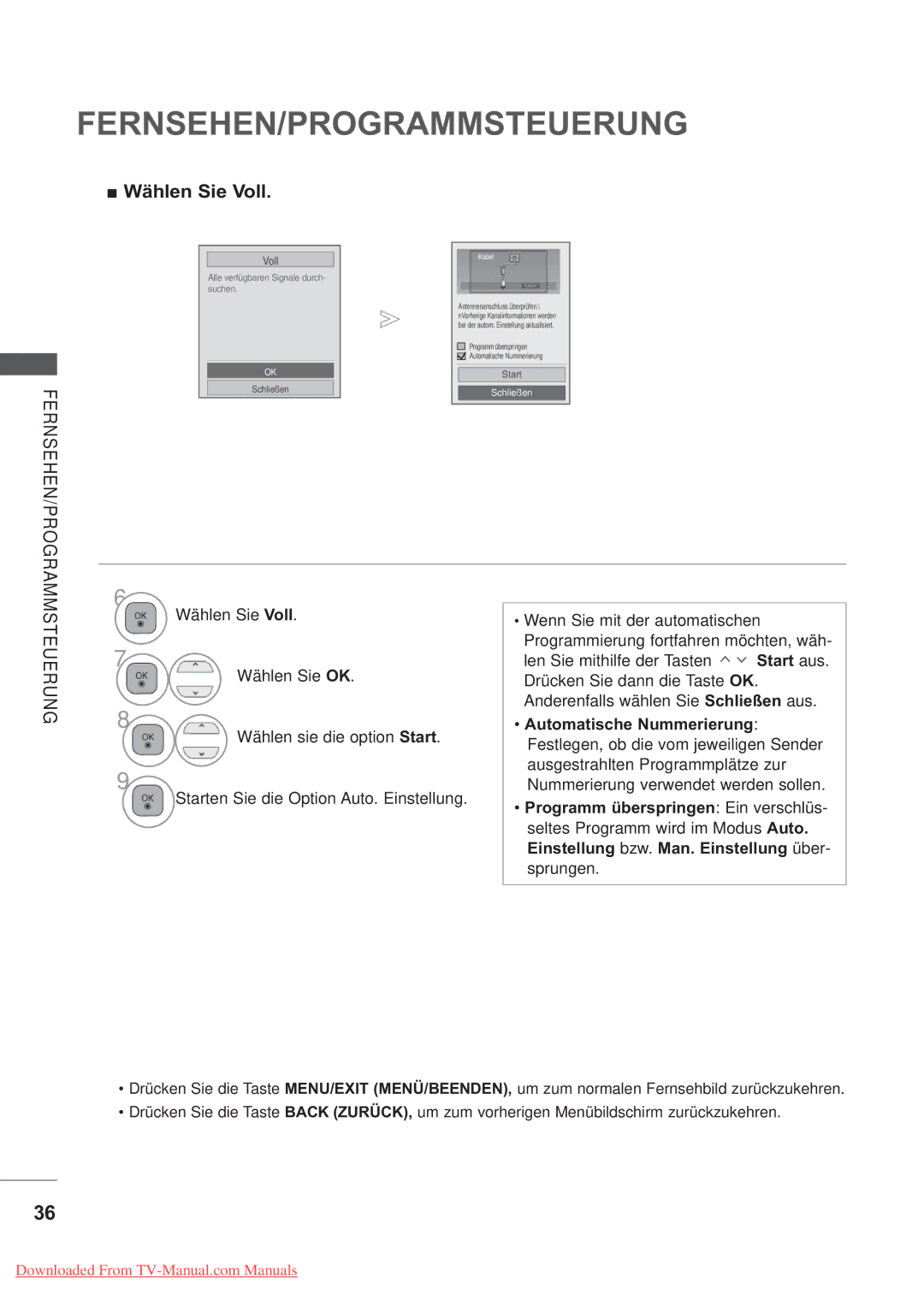 LG Electronics AW-50PG60MS, AW-60PG60MS manual Wählen Sie Voll 