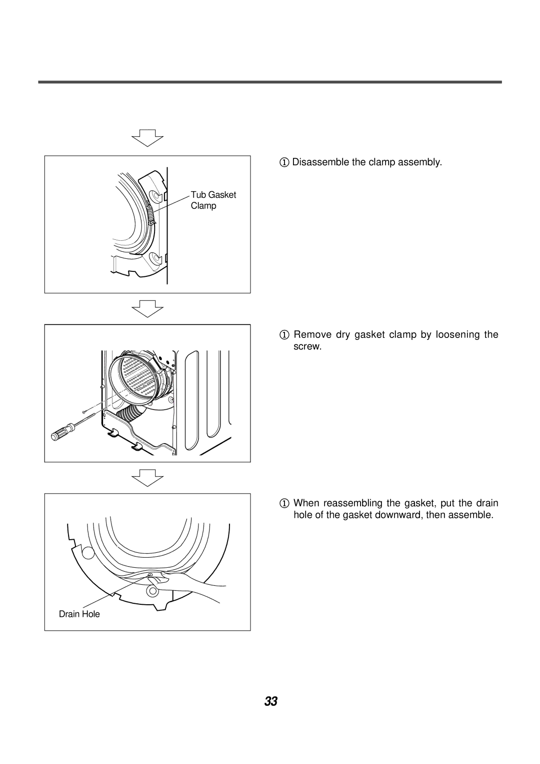 LG Electronics AWD-14312(7)RD, AWD-12312(7)RD service manual ① Disassemble the clamp assembly 