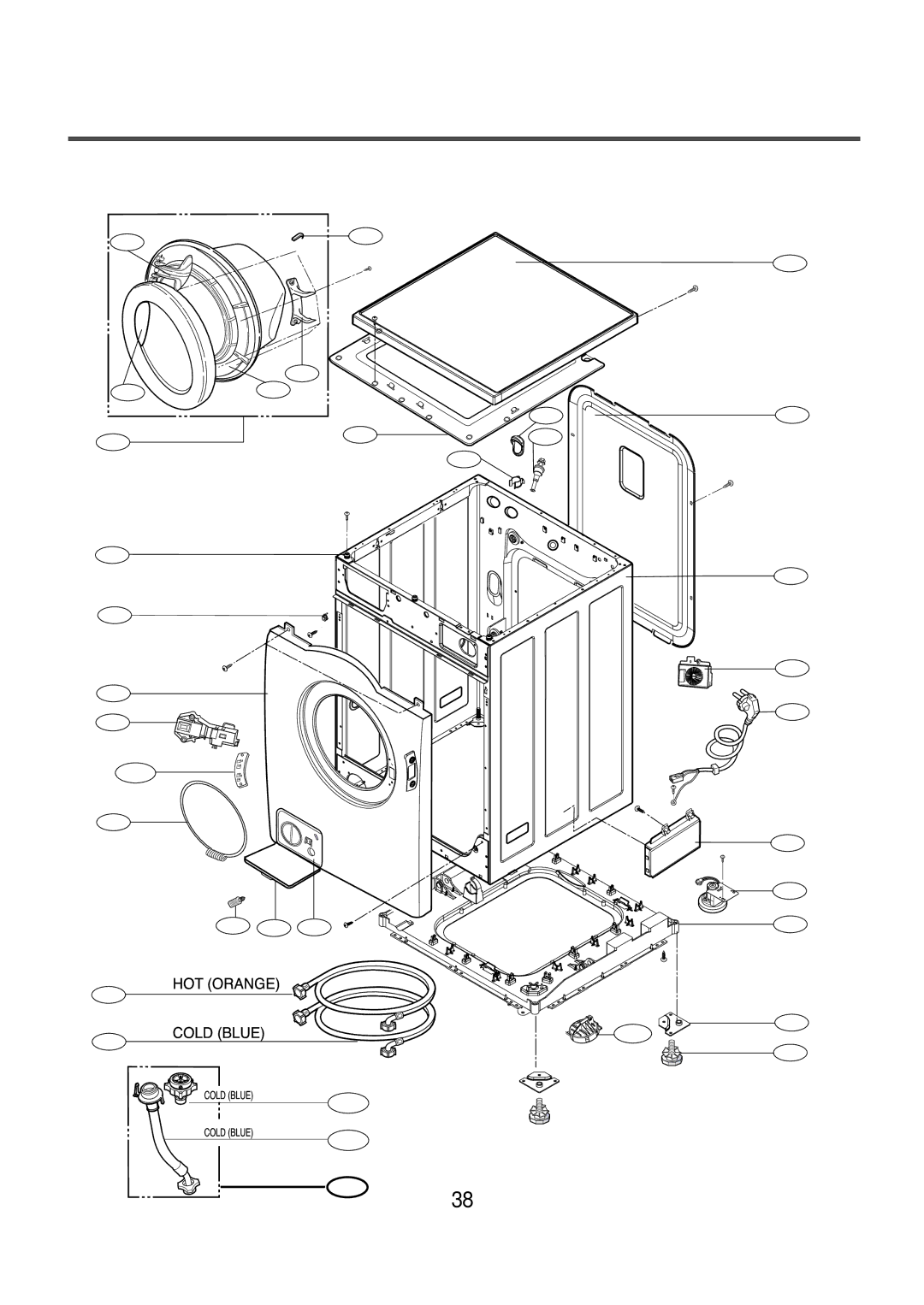 LG Electronics AWD-12312(7)RD, AWD-14312(7)RD service manual Exploded View and Part List, Part List of Cabinet Assembly 