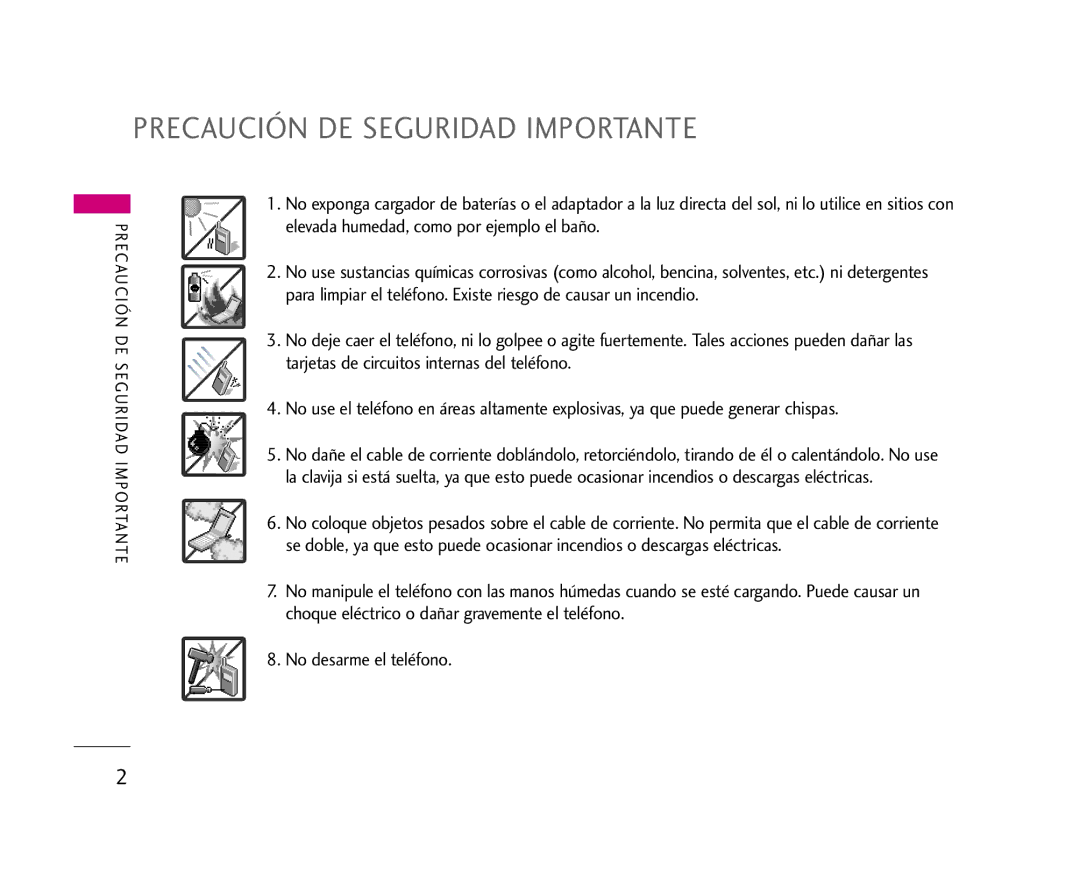 LG Electronics AX245 manual Precaución DE Seguridad Importante 