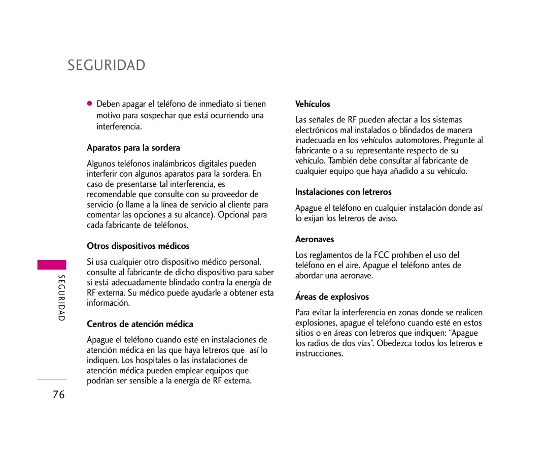 LG Electronics AX245 manual Seguridad 