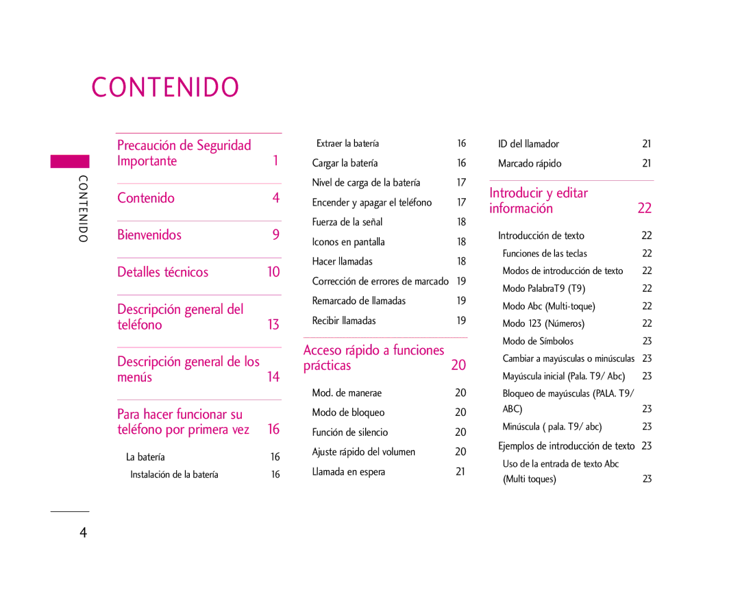 LG Electronics AX245 manual Contenido 