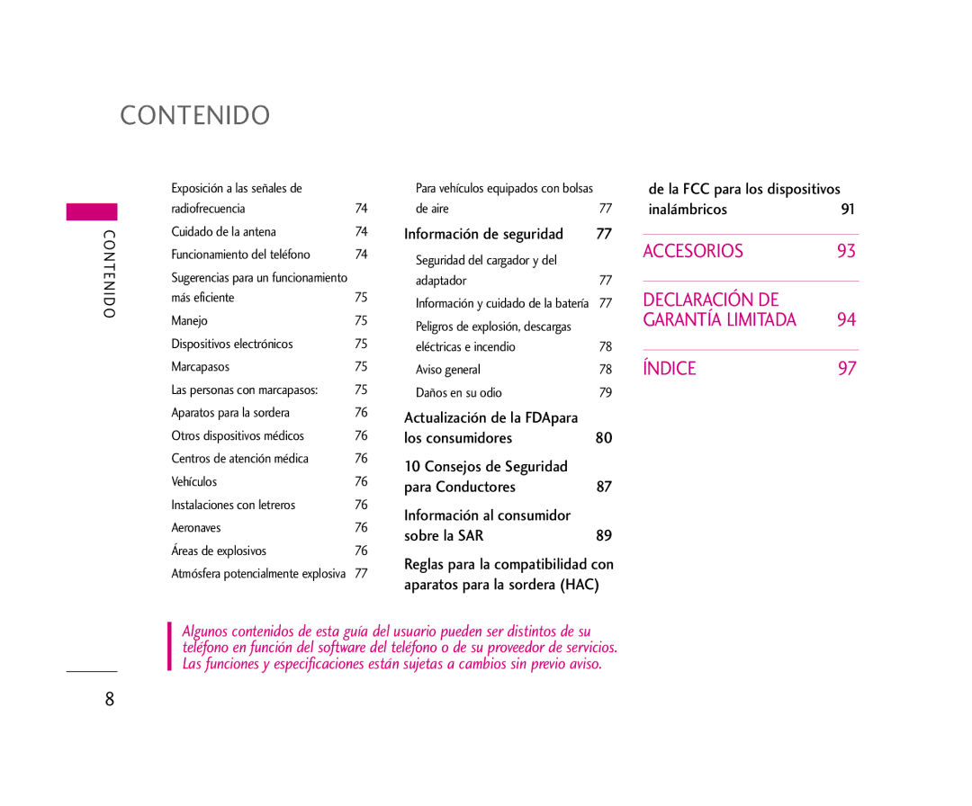 LG Electronics AX245 Inalámbricos, Información de seguridad, Los consumidores, Para Conductores, Información al consumidor 