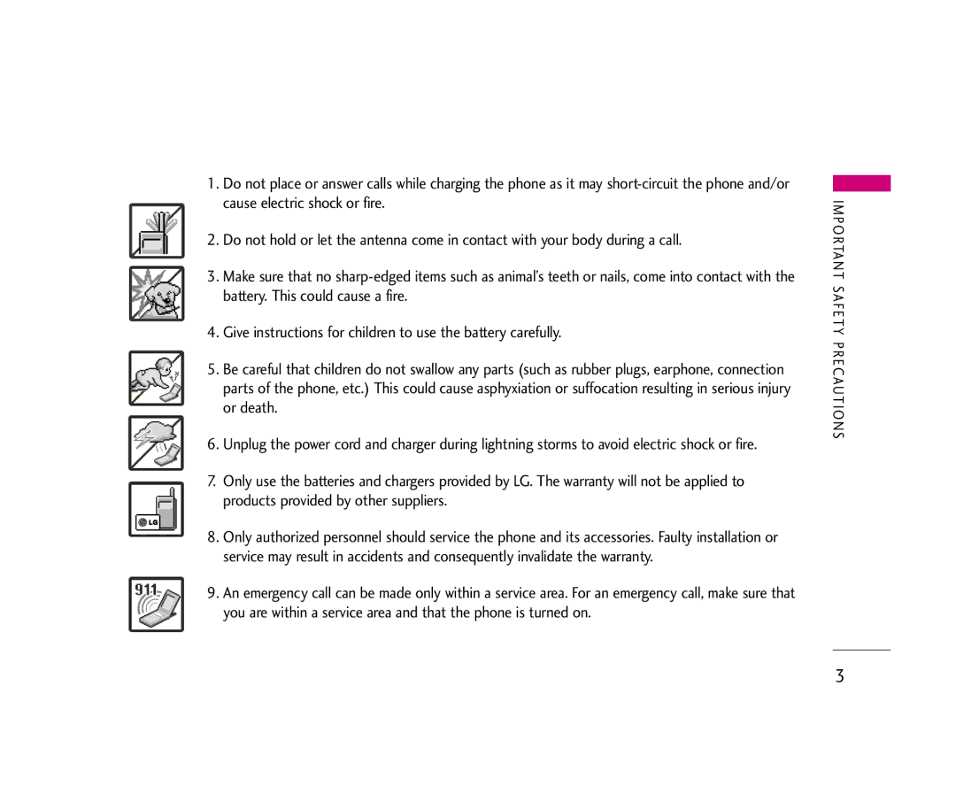 LG Electronics AX245 manual Important Safety Precautions 