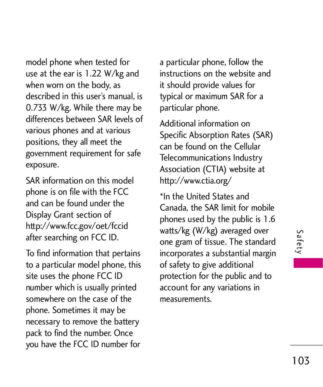 LG Electronics AX260 manual 103 