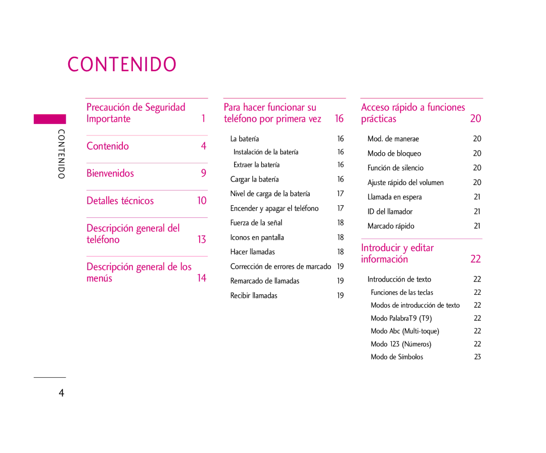 LG Electronics AX275 manual Contenido 