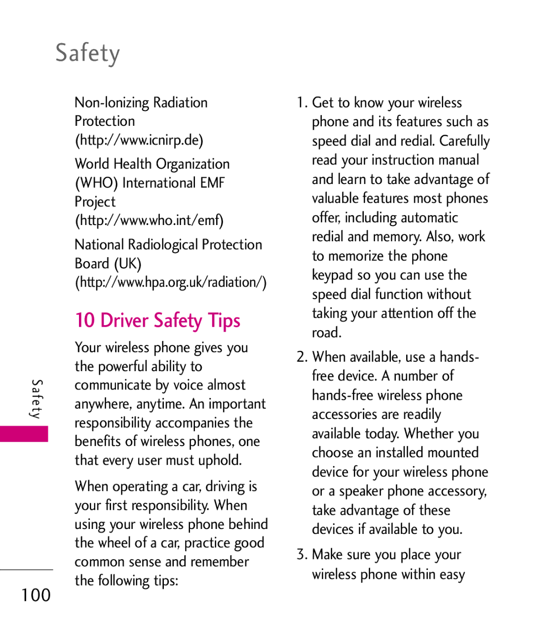 LG Electronics AX310, MMBB0347401 manual Driver Safety Tips 