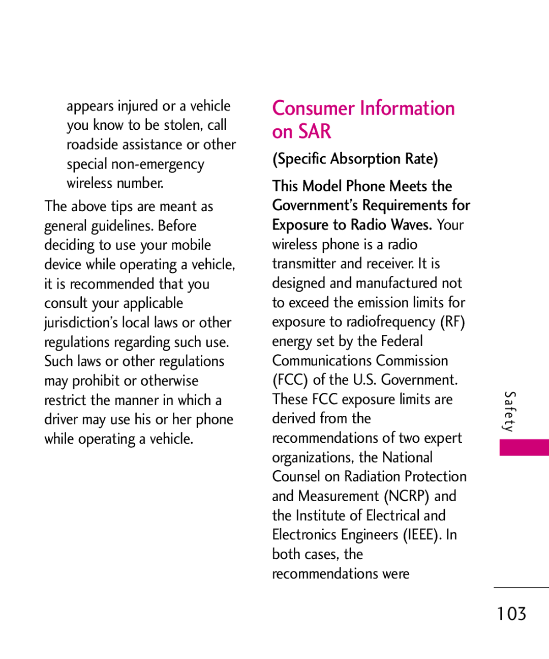 LG Electronics MMBB0347401, AX310 manual Consumer Information on SAR 