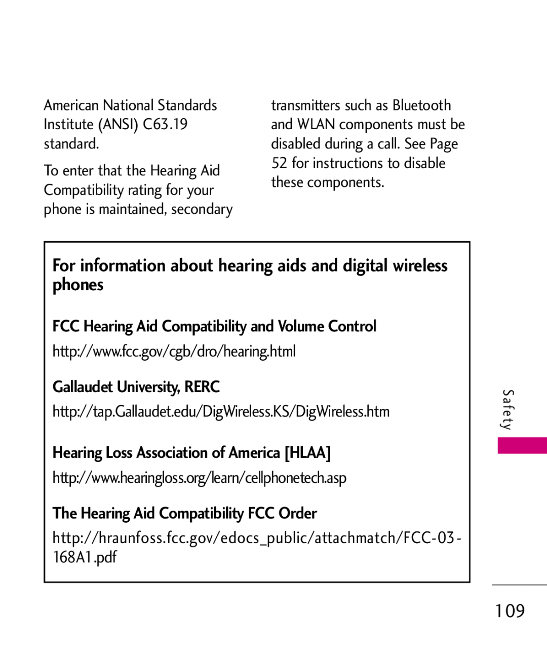 LG Electronics MMBB0347401, AX310 manual For information about hearing aids and digital wireless phones 