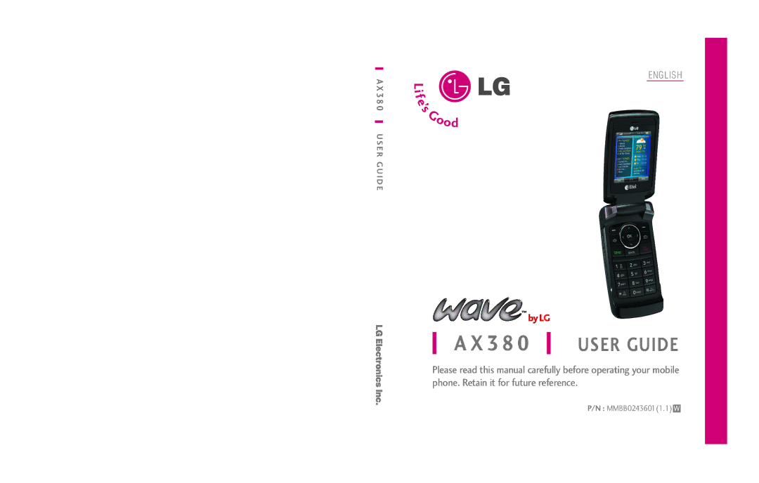 LG Electronics AX380 manual User Guide 