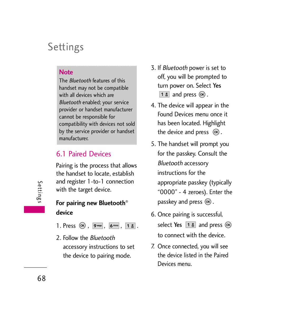 LG Electronics AX380 manual Device, Once pairing is successful, With the target device 