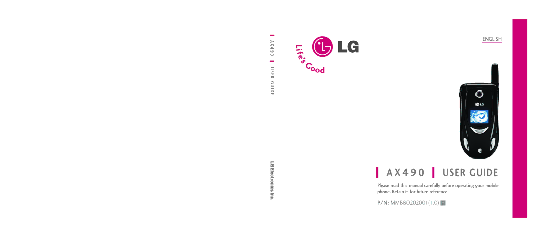 LG Electronics AX490 manual 4 9 0 User Guide 