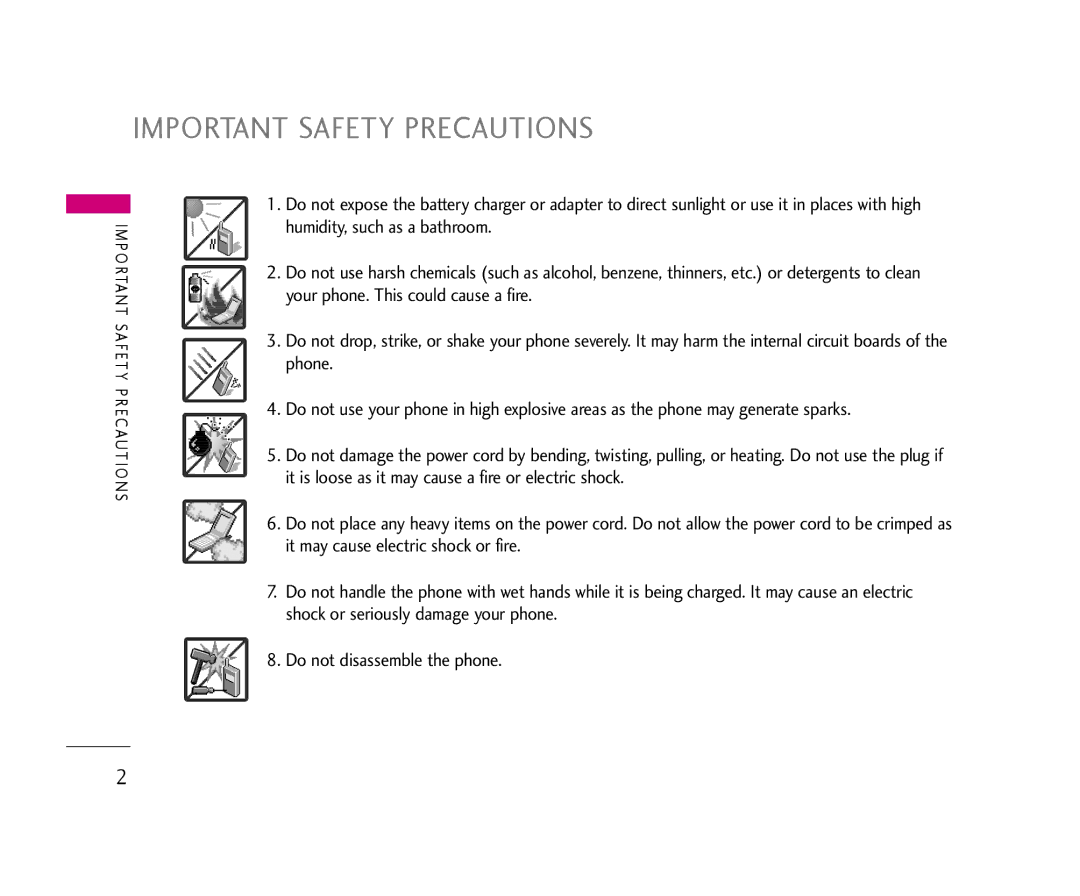 LG Electronics AX490 manual Important Safety Precautions 