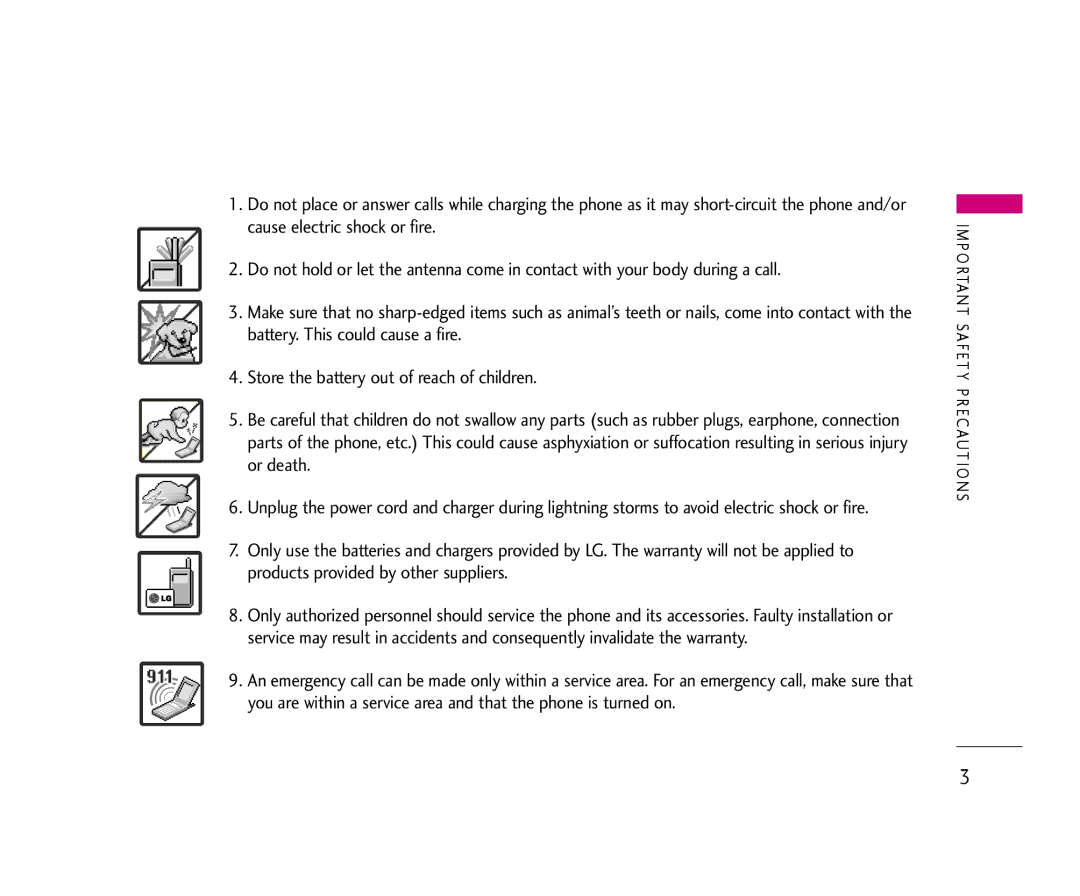 LG Electronics AX490 manual Important Safety Precautions 