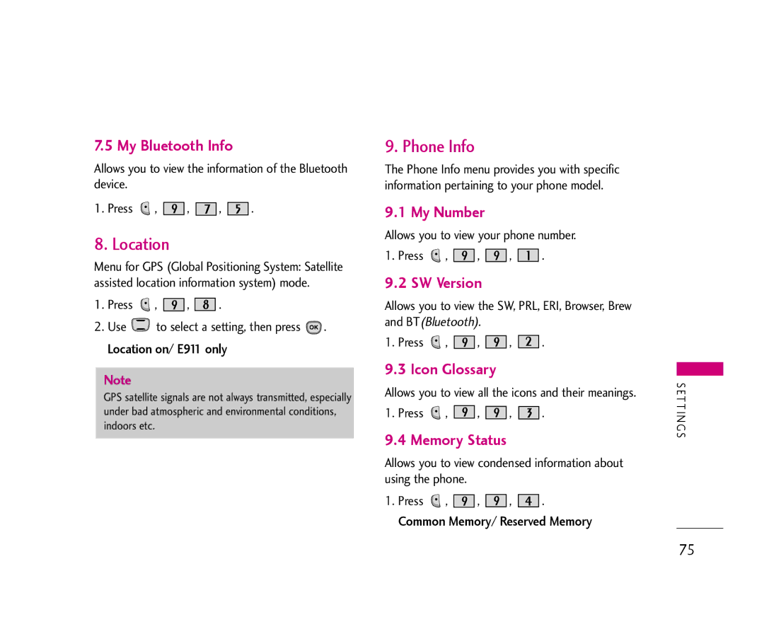 LG Electronics AX490 manual Location, Phone Info 