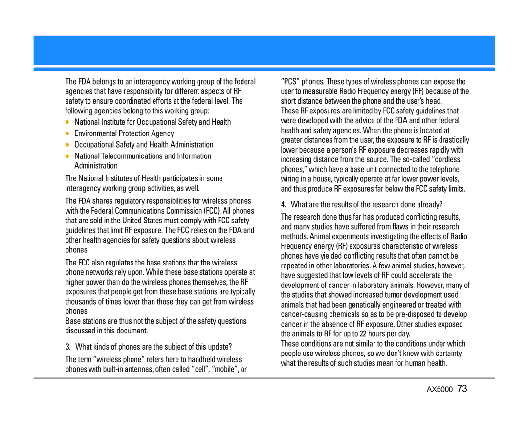 LG Electronics AX5000 manual What are the results of the research done already? 