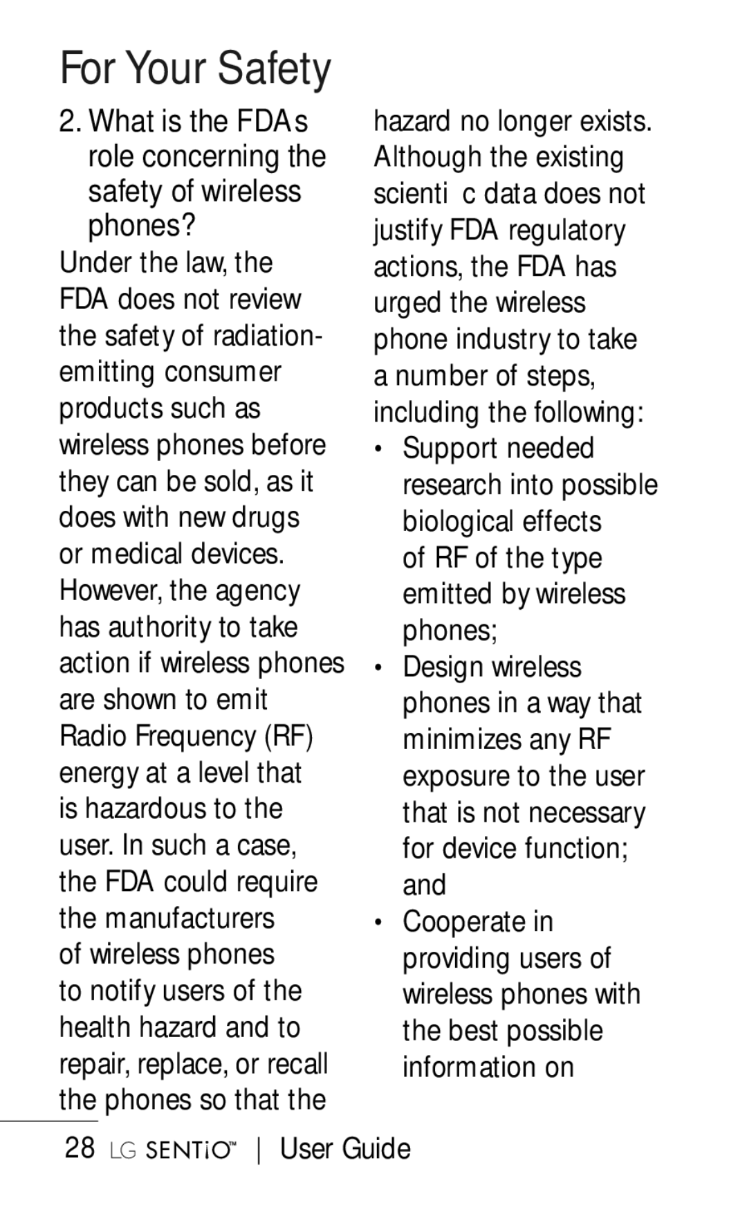 LG Electronics B016222 manual RF of the type emitted by wireless phones 