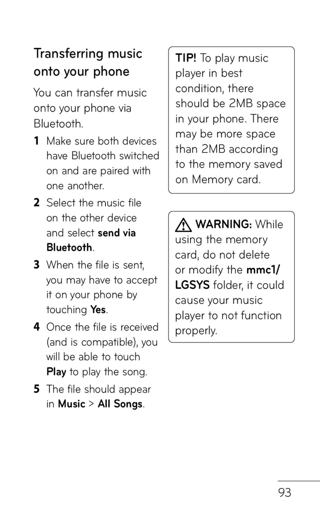 LG Electronics B016222 manual File should appear in Music All Songs 