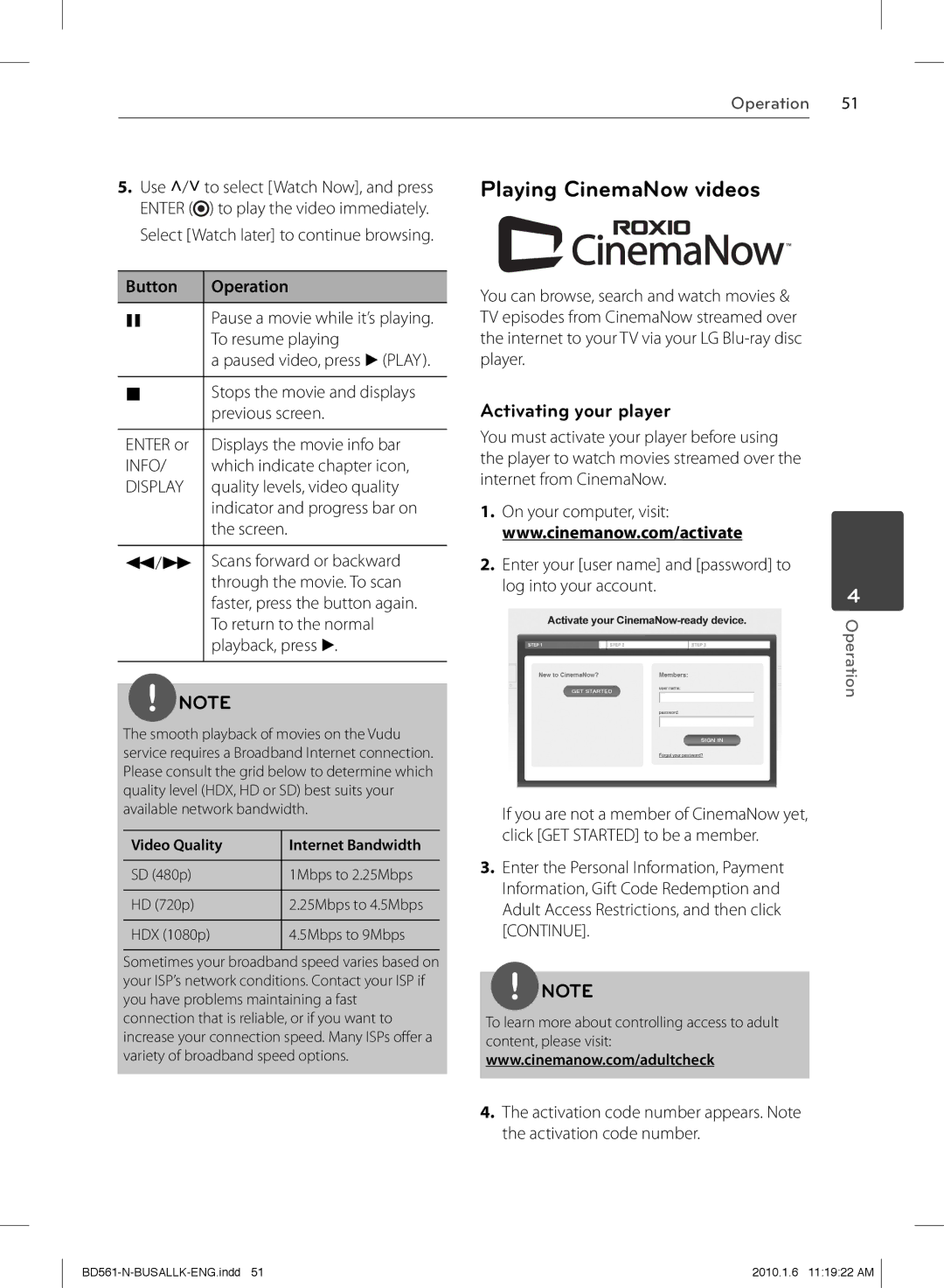 LG Electronics BD550 owner manual Use 