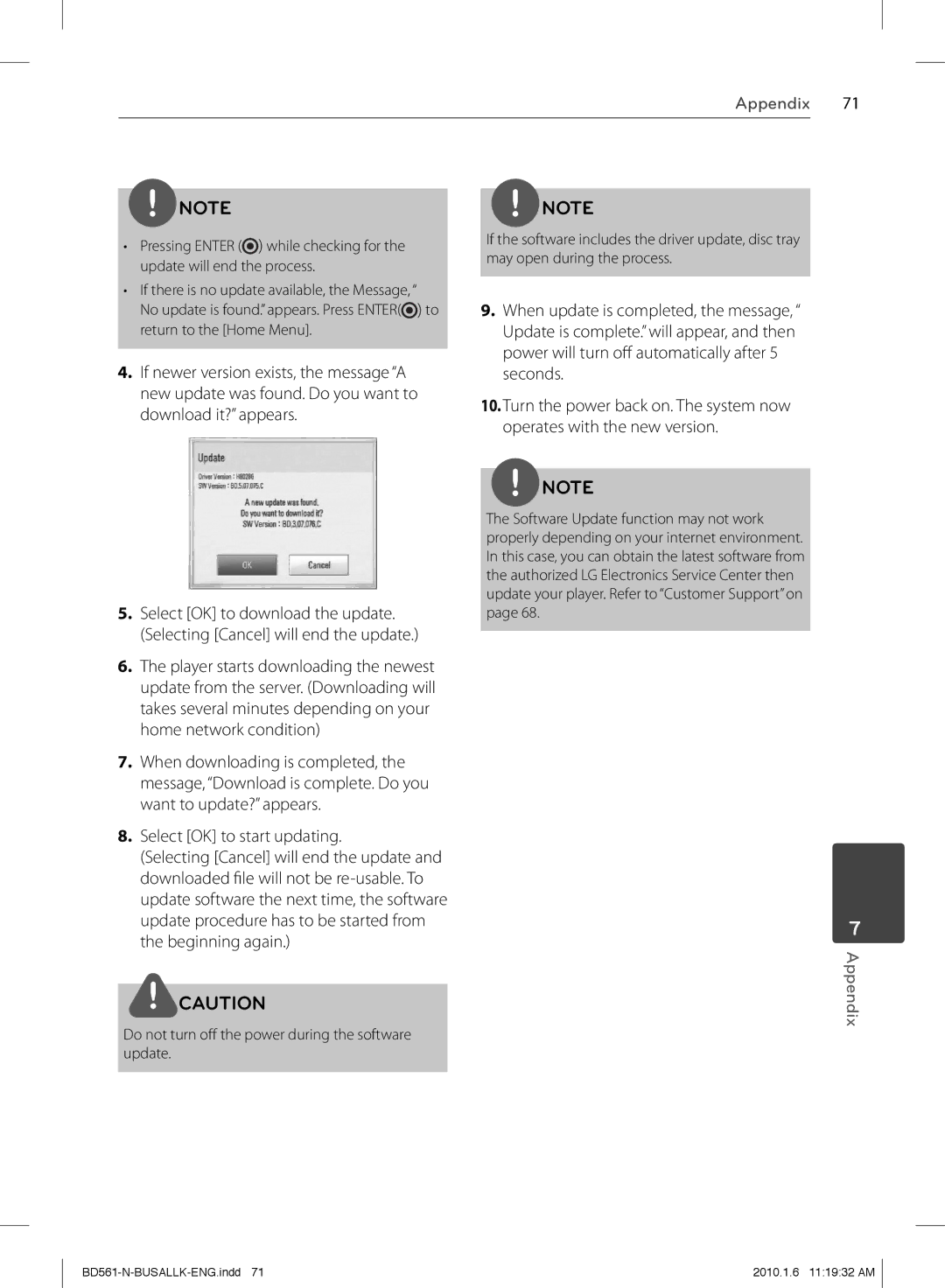 LG Electronics BD550 owner manual Select OK to start updating 