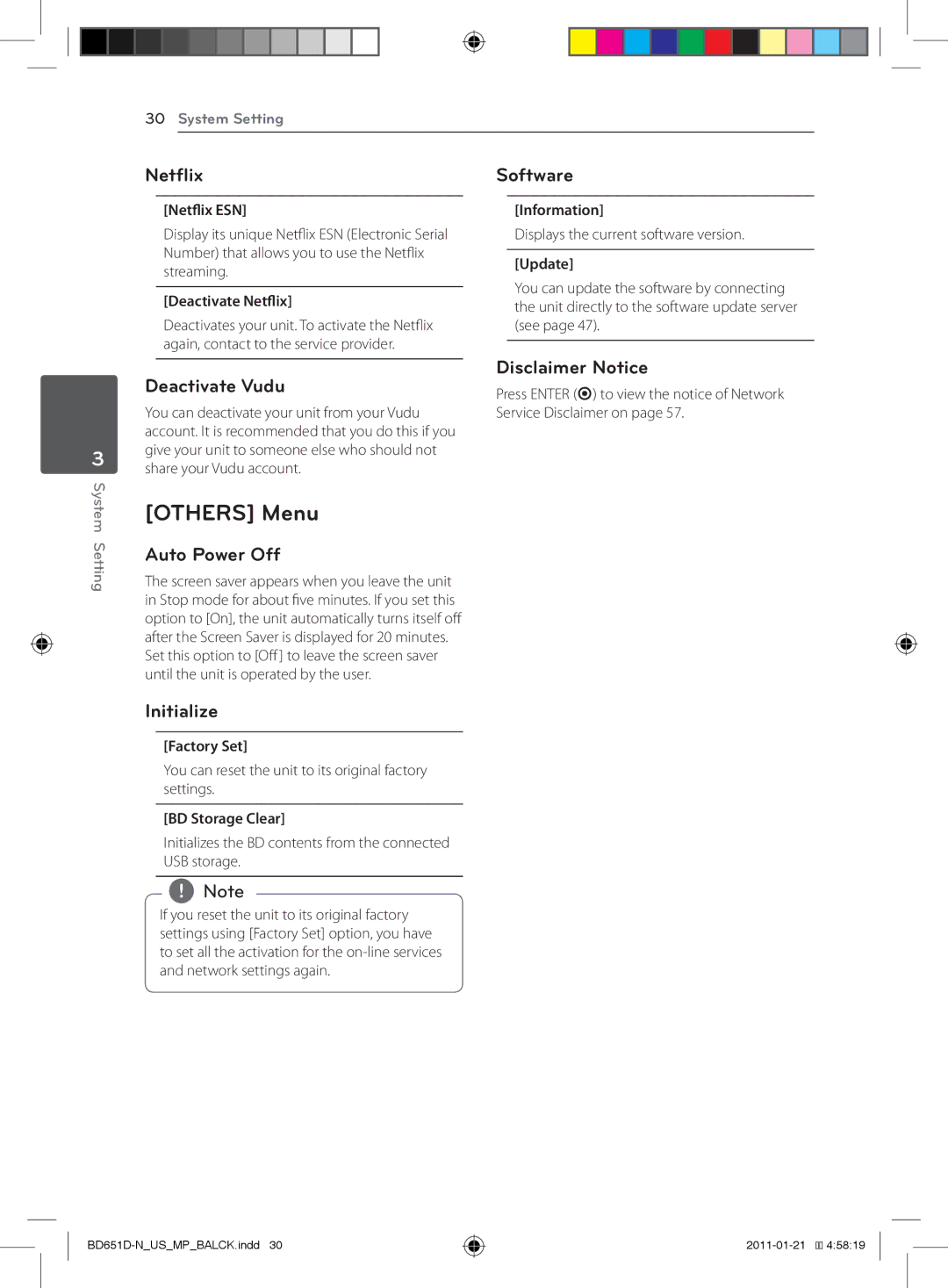 LG Electronics BD640 owner manual Others Menu 