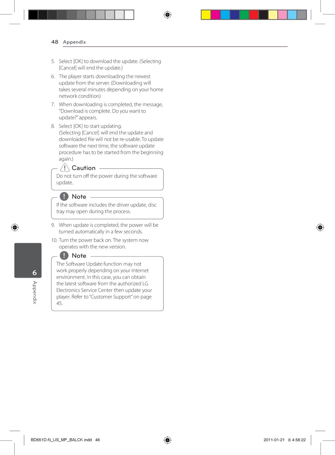 LG Electronics BD640 owner manual Appendix 