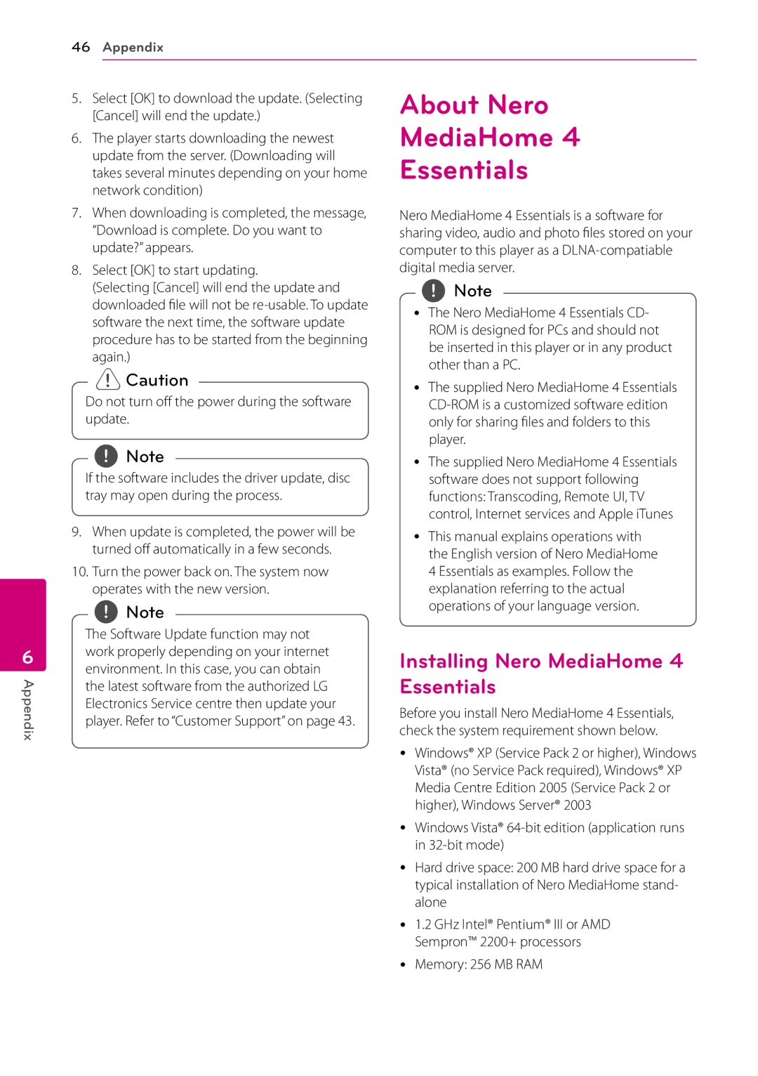 LG Electronics BD660 owner manual About Nero, Installing Nero MediaHome 4 Essentials 