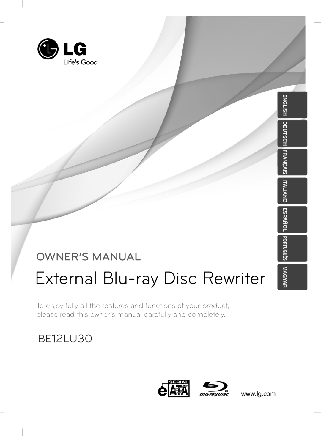 LG Electronics BE12LU30 owner manual External Blu-ray Disc Rewriter 