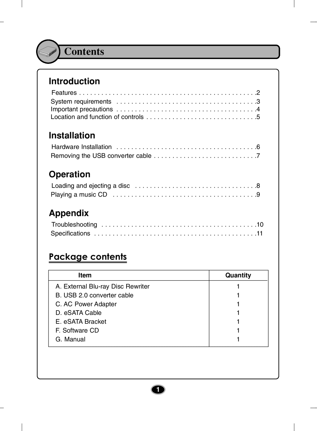 LG Electronics BE12LU30 owner manual Contents 