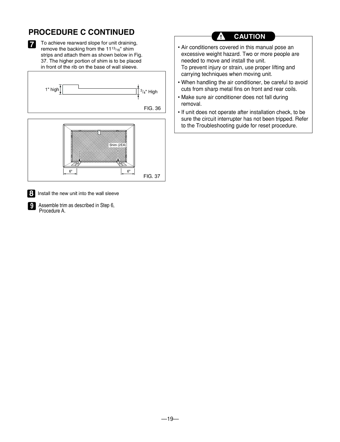 LG Electronics BG-123A, BG-101A, BG-81A, LT080CSG, LT121CSG, LT1230CR service manual Parts and Installation 