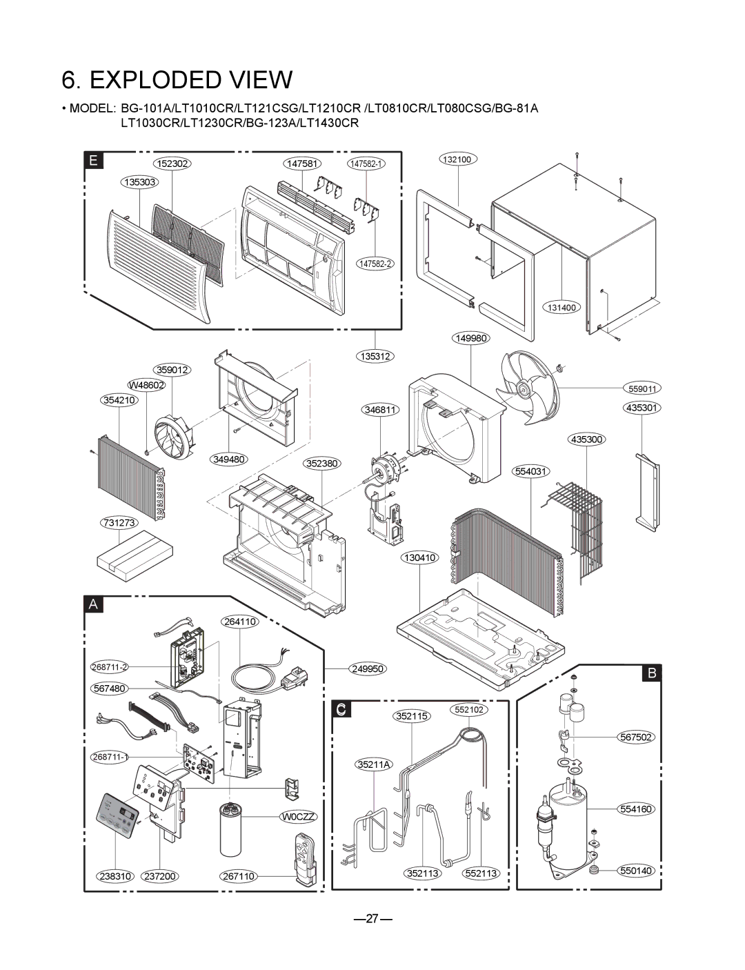 LG Electronics LT080CSG, BG-101A, BG-123A, BG-81A, LT121CSG, LT1230CR service manual Exploded View 