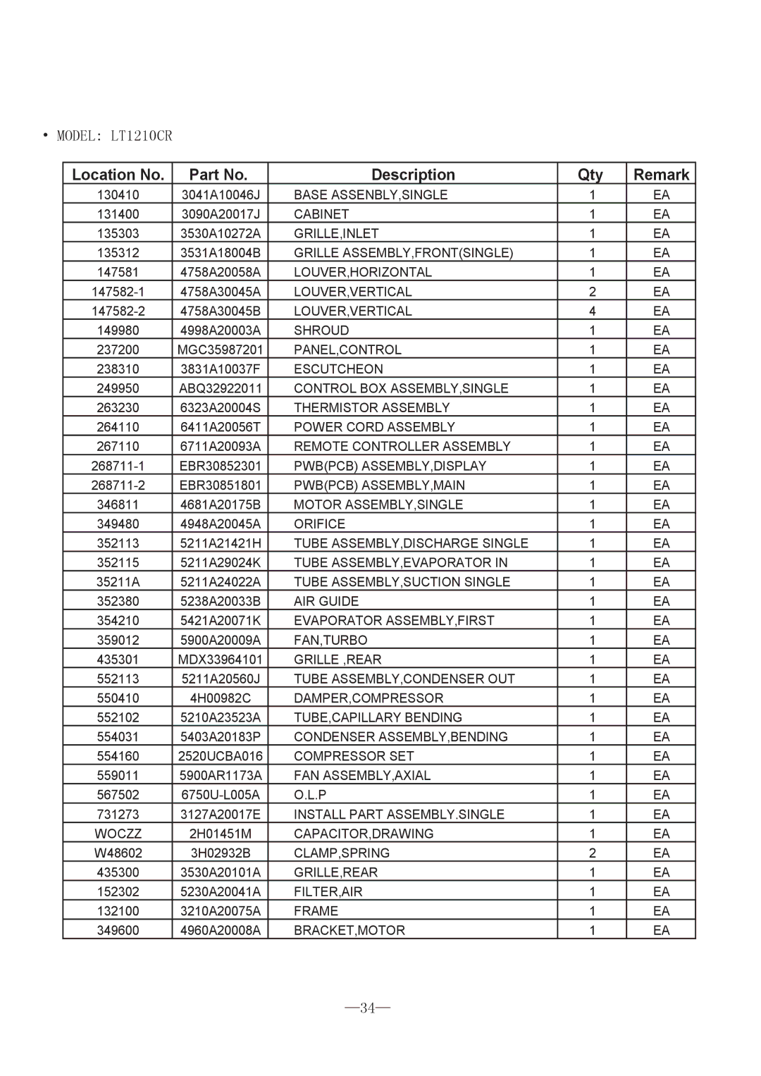 LG Electronics LT121CSG, BG-101A, BG-123A, BG-81A, LT080CSG, LT1230CR service manual Model LT1210CR 