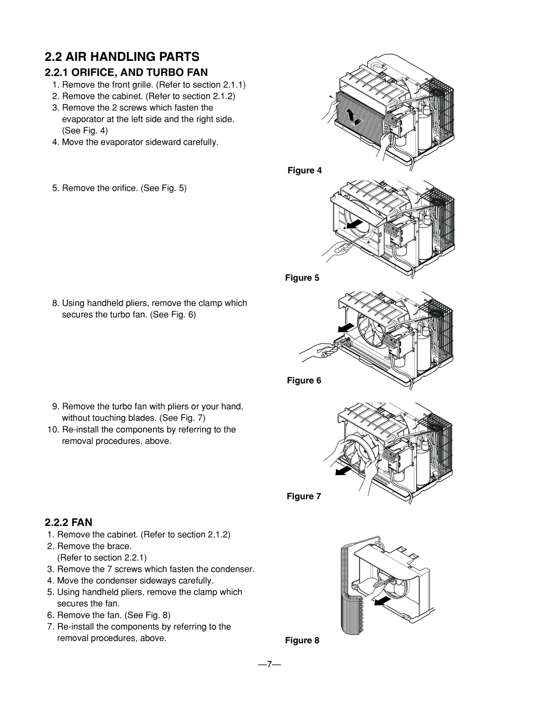 LG Electronics BG-123A, BG-101A, BG-81A, LT080CSG, LT121CSG, LT1230CR service manual AIR Handling Parts, ORIFICE, and Turbo FAN 