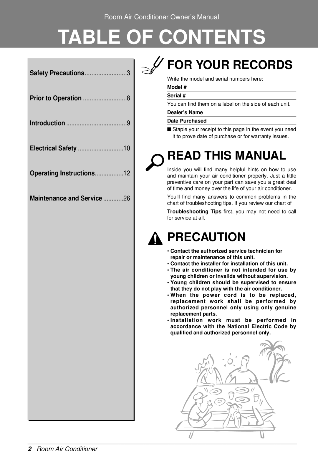 LG Electronics BKE 7630 NS G owner manual Table of Contents 