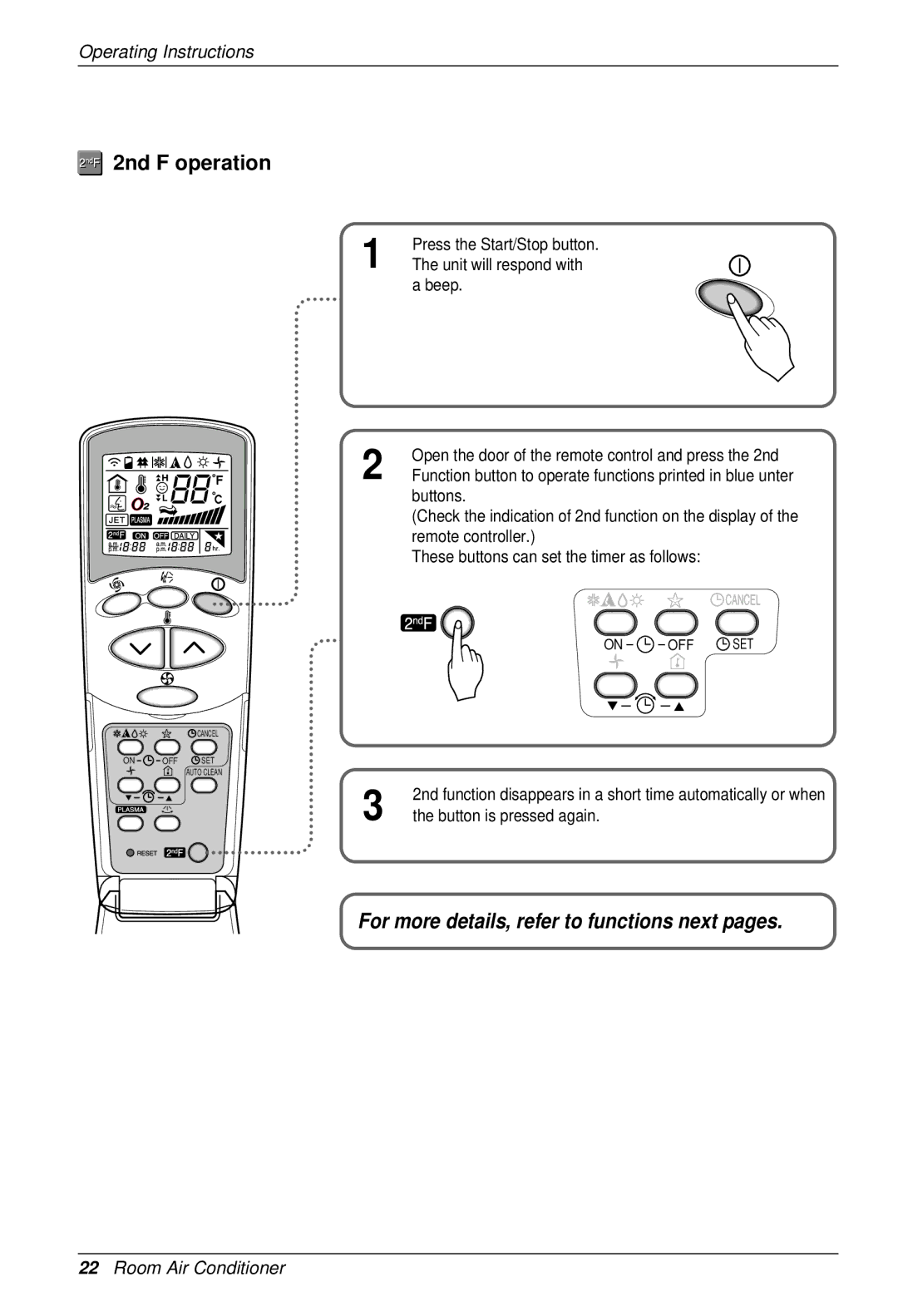 LG Electronics BKE 7630 NS G owner manual 2nd F operation, Remote controller 