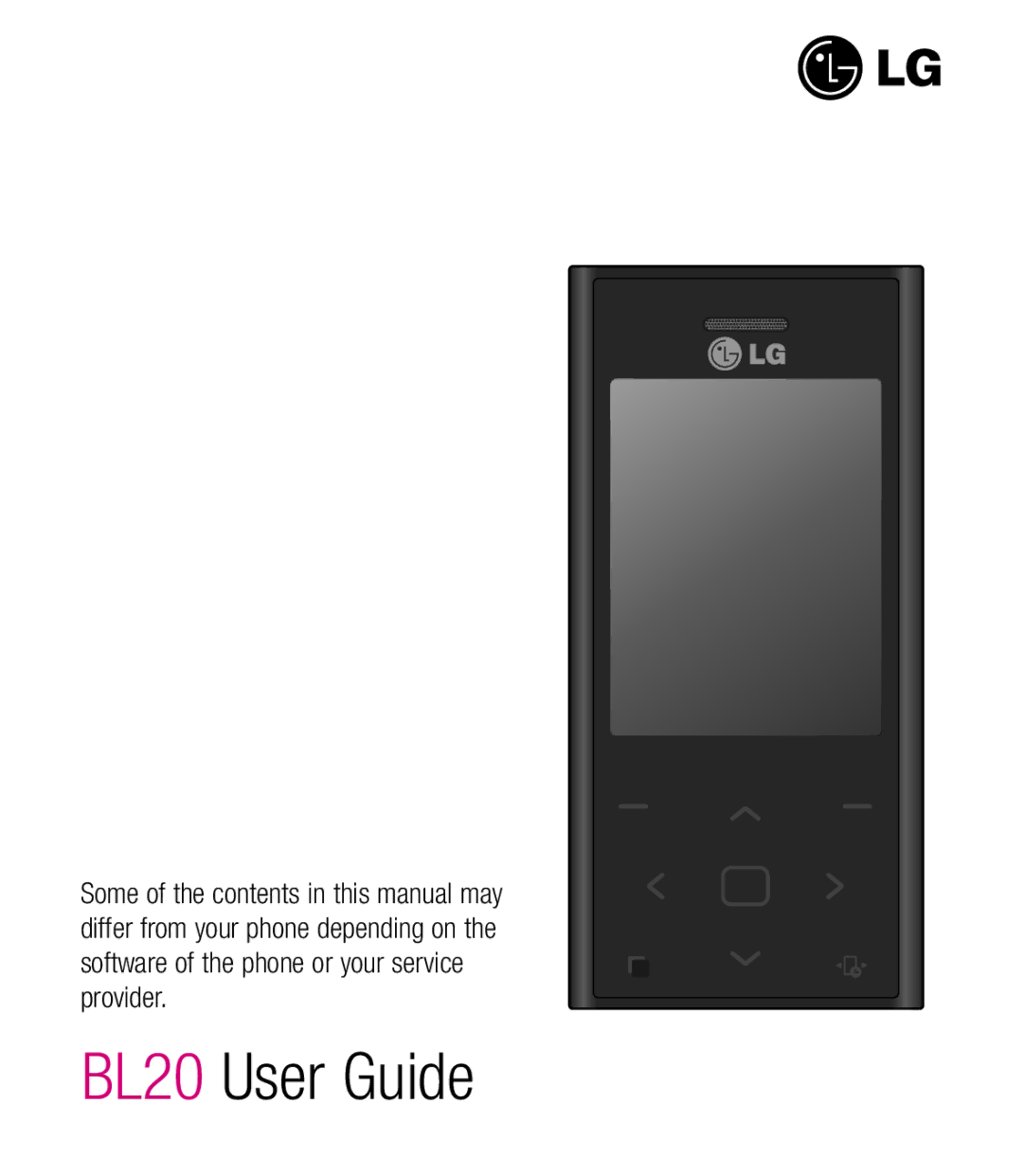 LG Electronics manual BL20 User Guide 