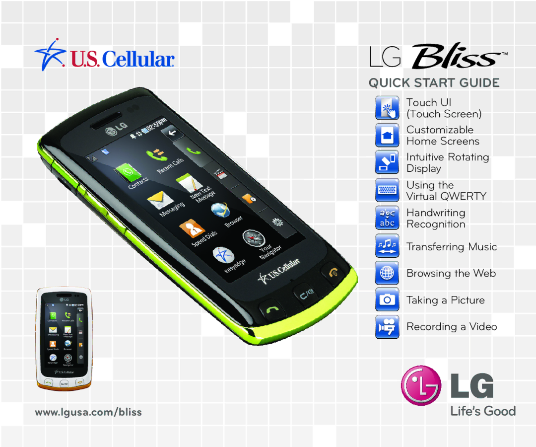 LG Electronics Bliss quick start UIC K Start Guid E 