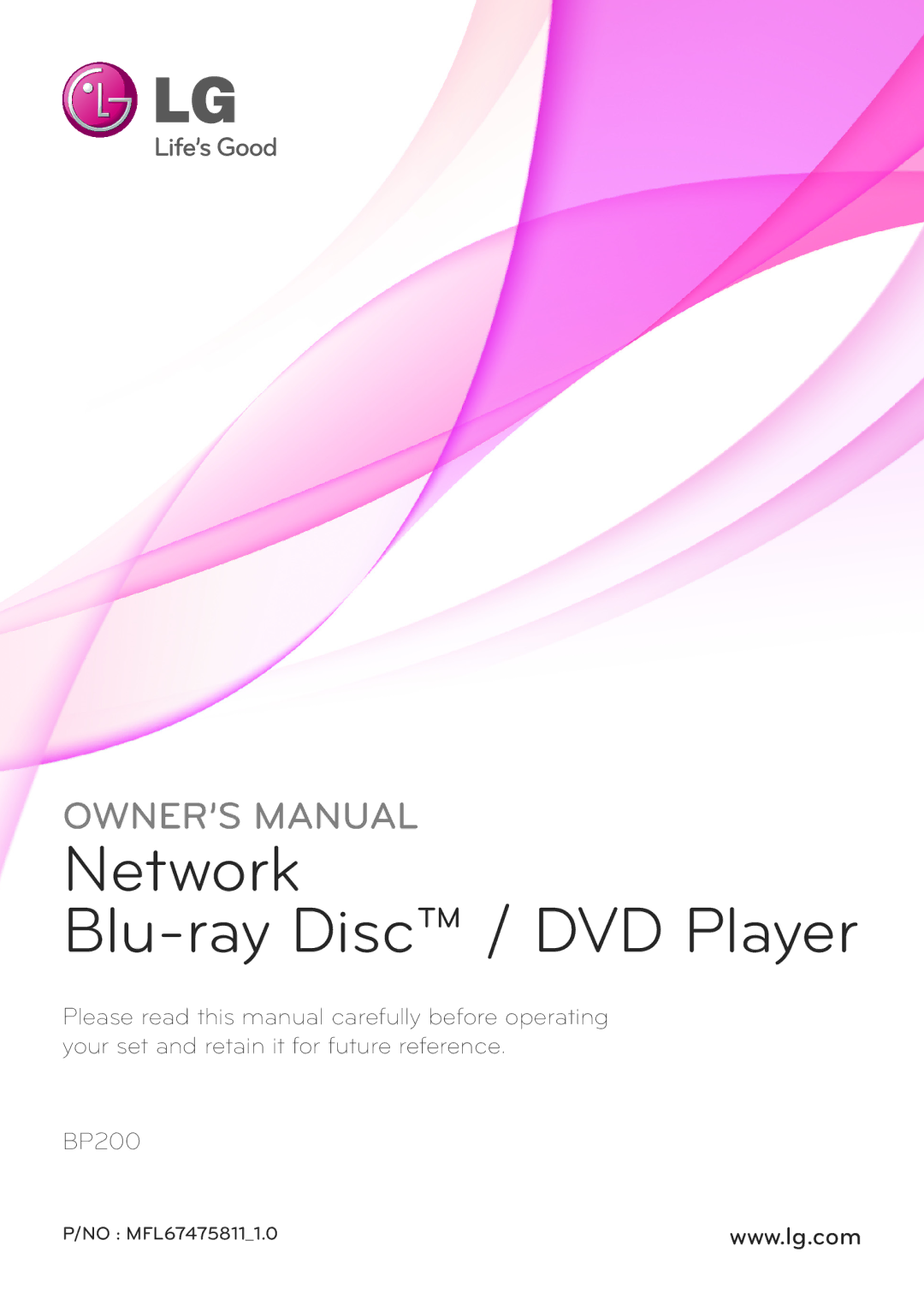 LG Electronics BP200 owner manual Network Blu-ray Disc / DVD Player 