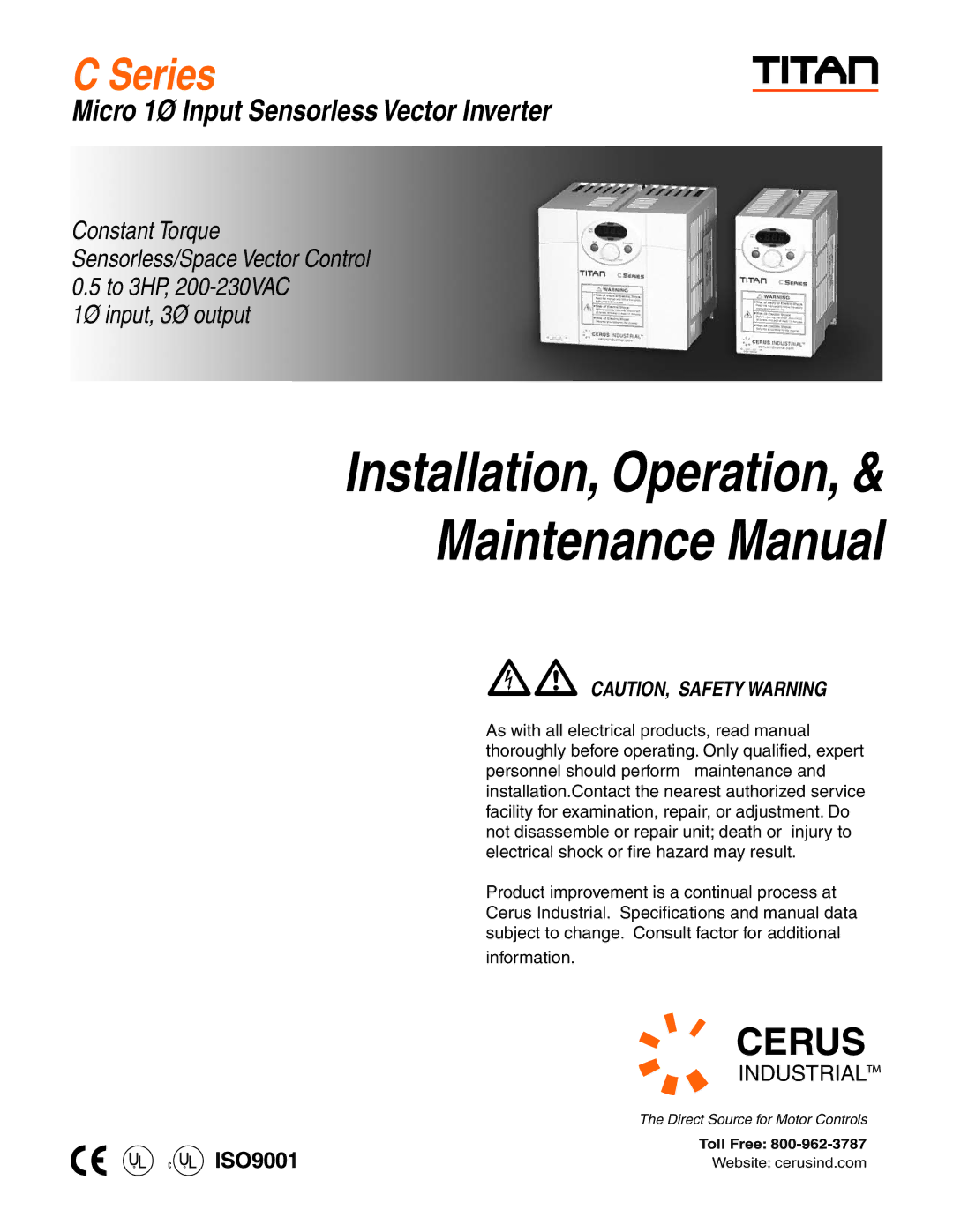 LG Electronics C Series manual Installation, Operation Maintenance Manual 