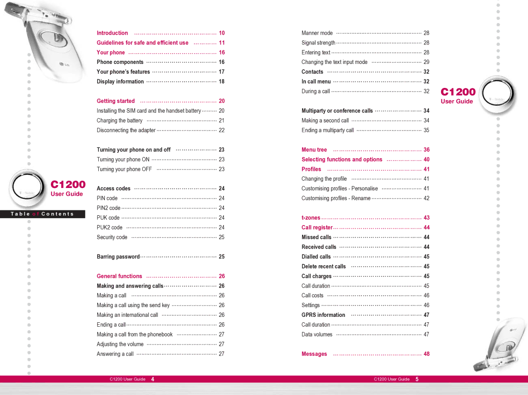 LG Electronics C1200 manual User Guide 