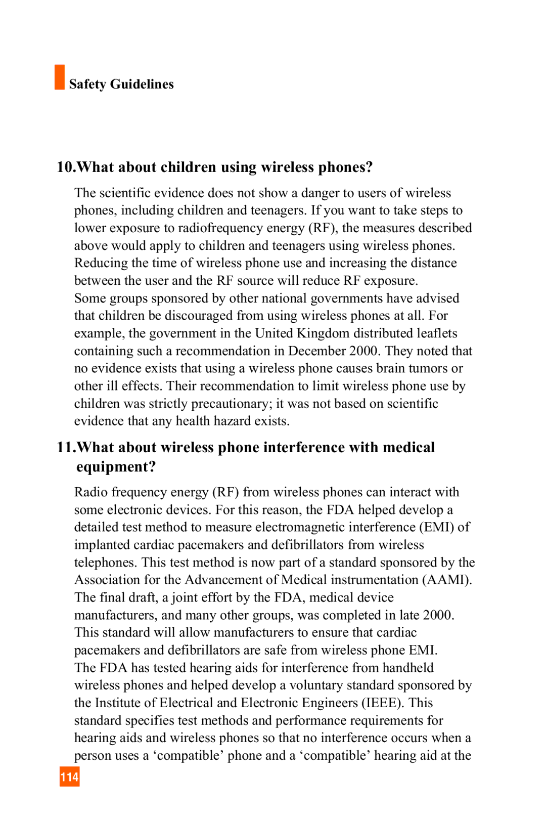 LG Electronics C1300 manual What about children using wireless phones? 