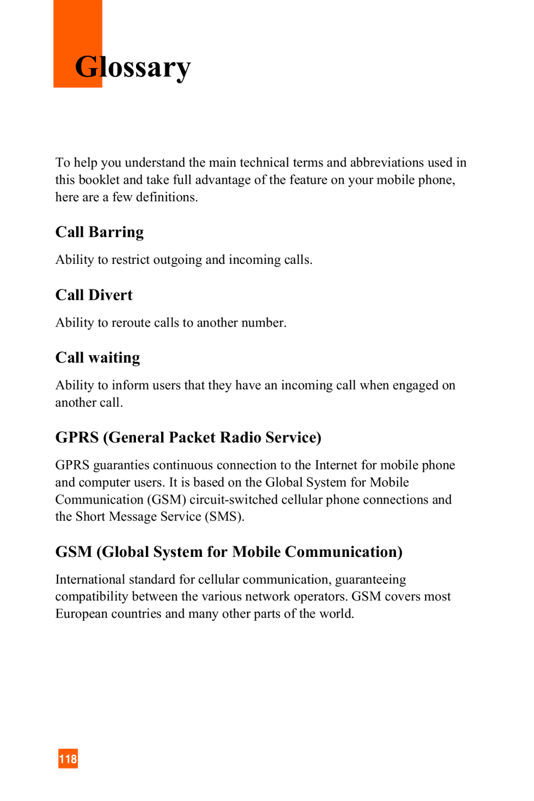 LG Electronics C1300 manual Glossary 