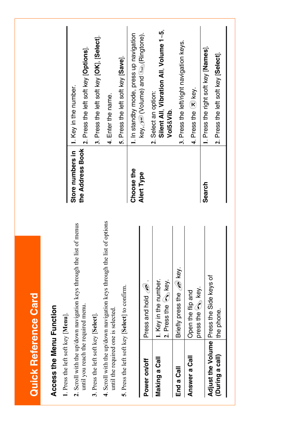 LG Electronics C1300 manual Quick Reference Card 